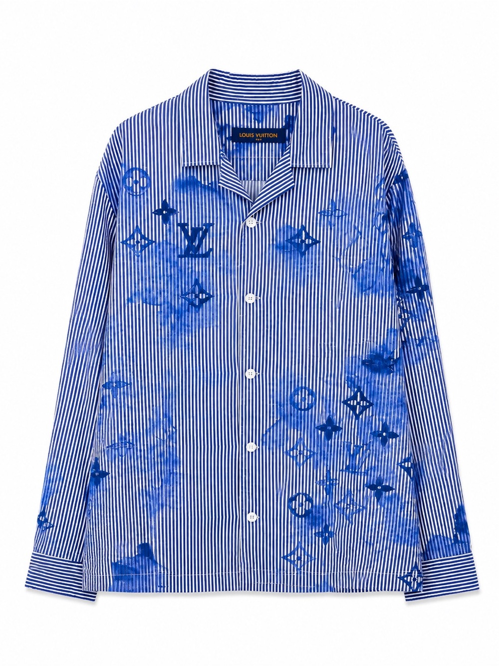 Louis Vuitton Blue Striped Monogram Watercolor Button-Down Shirt